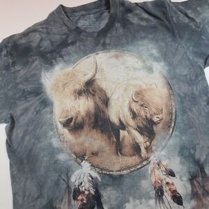 The Mountain White Buffalo Native American Tie Dye Graphic T Shirt‎